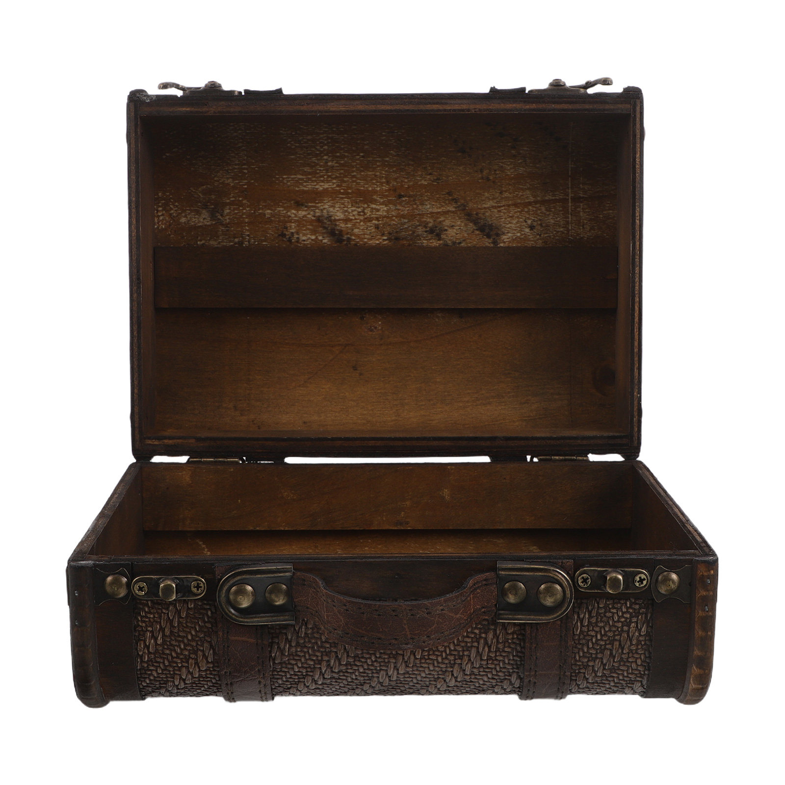 Retro Vintage Trunk Suitcase - Ahşap Vintage Bavul Dekoratif Saklama Kutusu