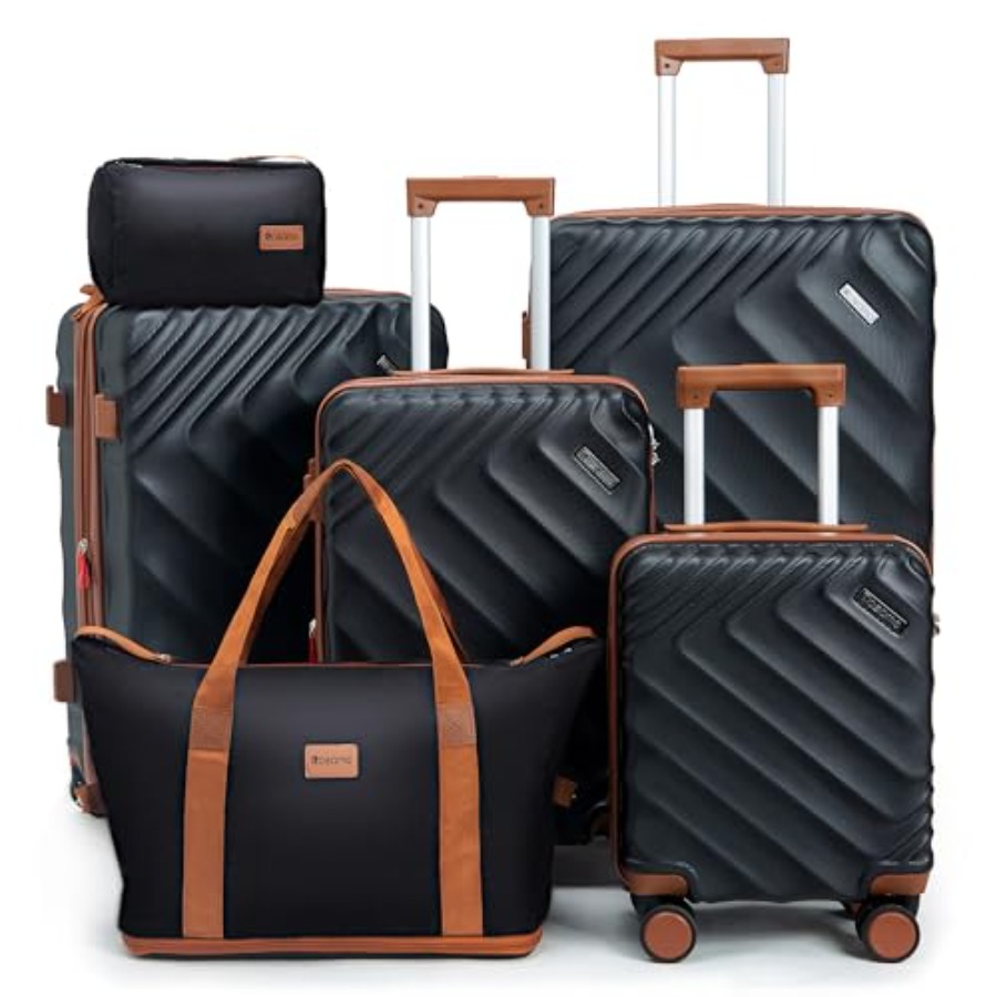 Expandable Hard Shell Luggage Set - 6 Parçalı Sert Kabuklu Genişletilebilir Bagaj