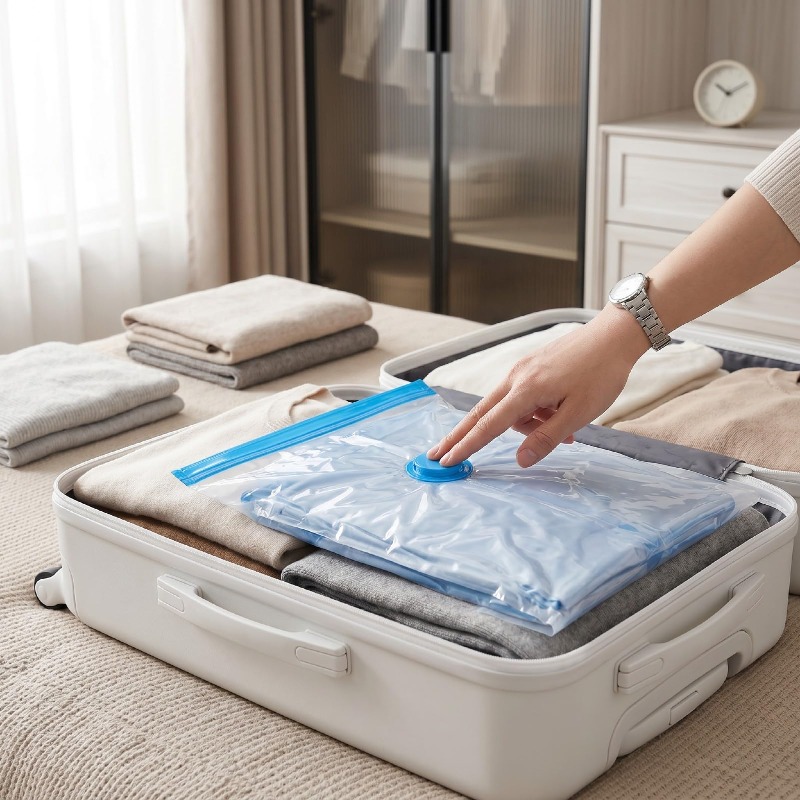 Foldable Rolling Luggage Bag - Seyahat için Kullanılan Sıkıştırma Torbaları, Katlanarak