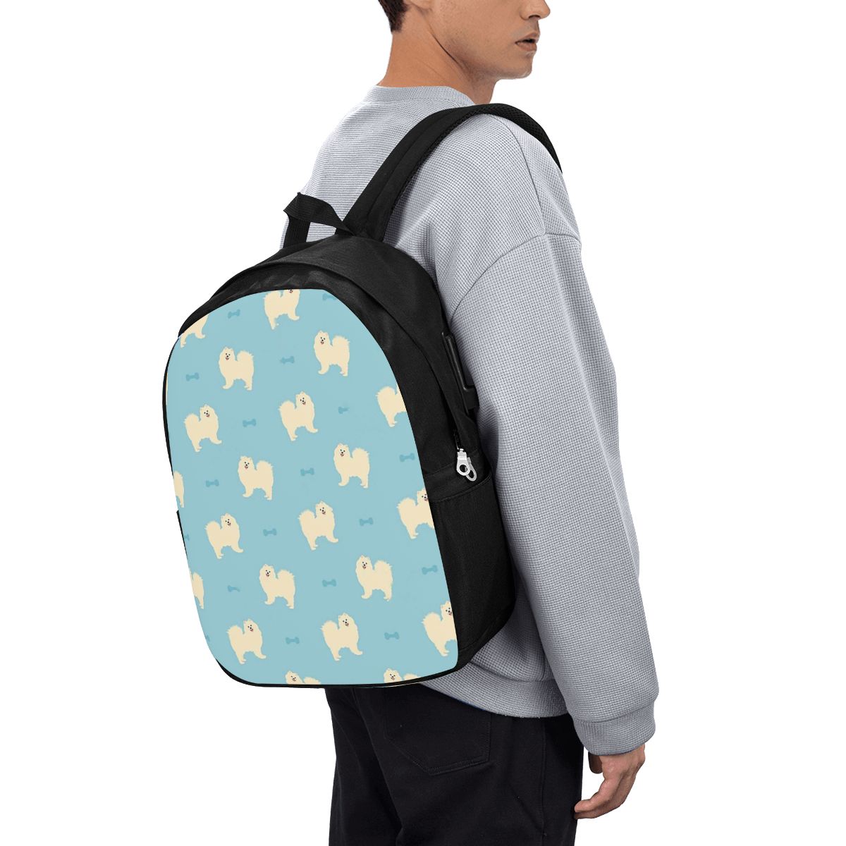 Backpacks - Samoyed Köpek Sırt Çantası Seyahat Dizüstü
