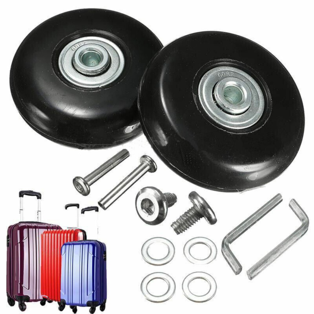 Silent Replacement Luggage Wheels - 2 adet yerine tekerlekler vidalı seyahat