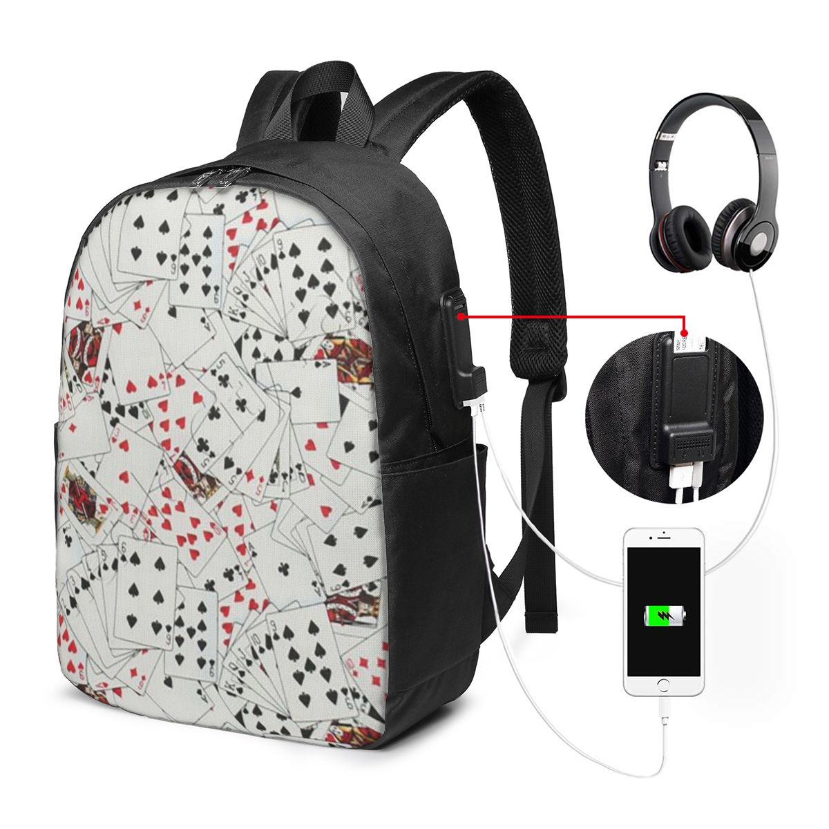 Oyun Kartları Poker Baskı Sırt - Backpacks incelemesi ve fiyatı