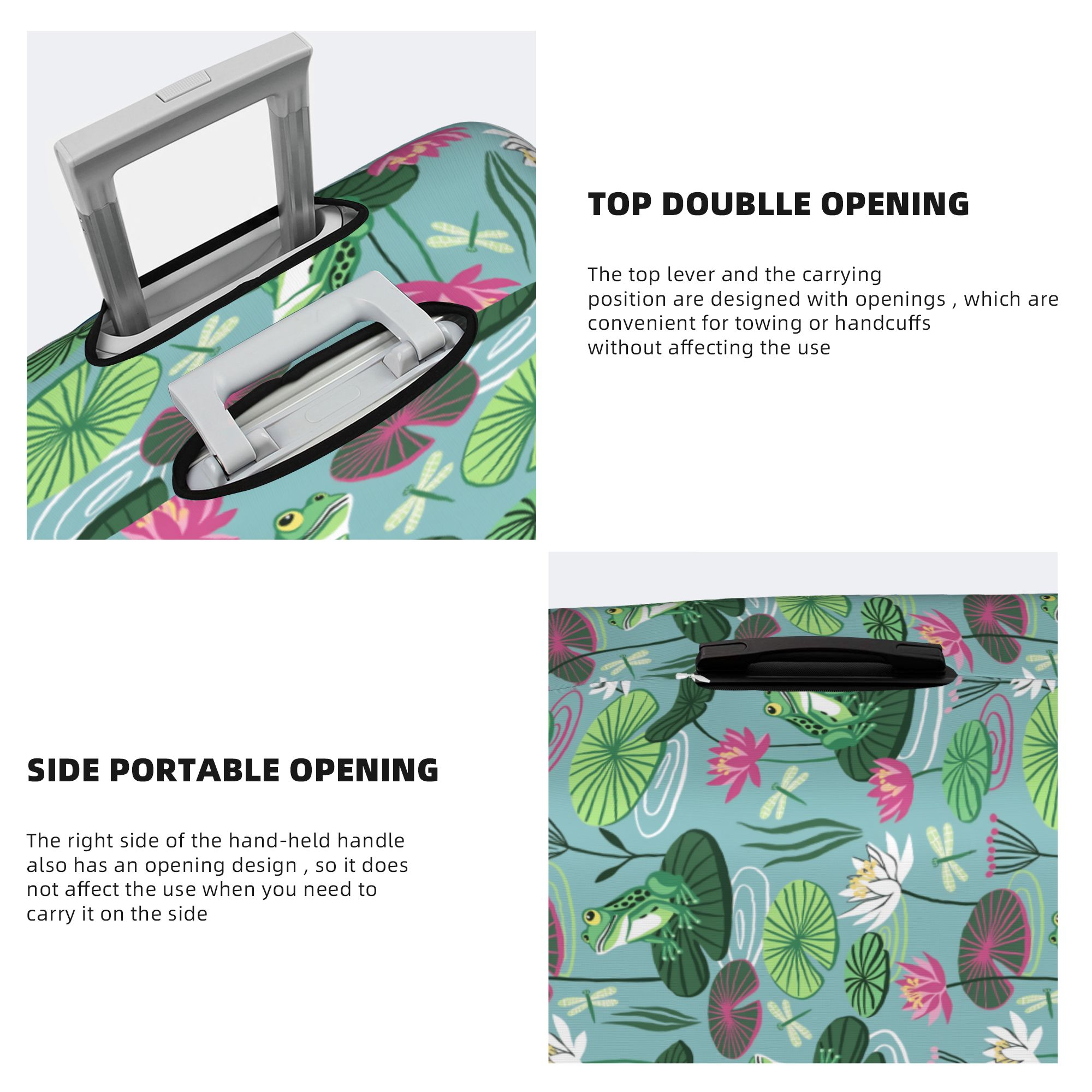 Kurbağalar ve nilüferler Seyah - Waterproof Suitcase Cover Protector incelemesi ve fiyatı